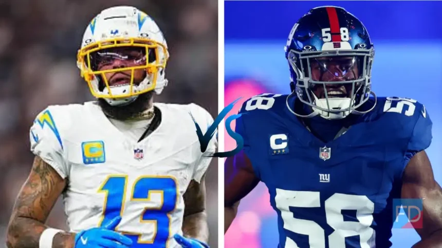 Los Angeles Chargers vs New York Giants Match Player Stats